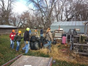Glencoe-Silver Lake students collected scrap metal from local farms and other locations around their communities