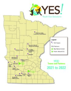 Map of YES! Teams in 2021 to 2022